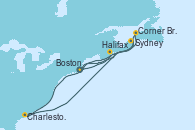 Visitando Boston (Massachusetts), Halifax (Canadá), Sydney (Nueva Escocia/Canadá), Charleston (Carolina del Sur), Corner Brook (Newfoundland/Canadá), Boston (Massachusetts)