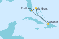 Visitando Fort Lauderdale (Florida/EEUU), Labadee (Haiti), Isla Gran Bahama (Florida/EEUU), Fort Lauderdale (Florida/EEUU)