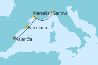 Visitando Valencia, Barcelona, Marsella (Francia), Génova (Italia)