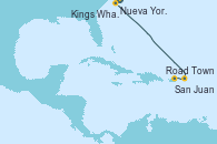 Visitando Nueva York (Estados Unidos), Kings Wharf (Bermudas), Road Town (Isla Tórtola/Islas Vírgenes), San Juan (Puerto Rico)