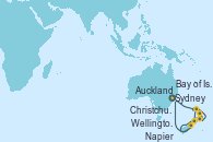 Visitando Sydney (Australia), Bay of Islands (Nueva Zelanda), Auckland (Nueva Zelanda), Napier (Nueva Zelanda), Wellington (Nueva Zelanda), Christchurch (Nueva Zelanda), Sydney (Australia)