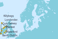Visitando Belfast (Irlanda), Dublin (Irlanda), Waterford (Irlanda), Cork (Irlanda), Bantry (Irlanda), Galway (Irlanda), Killybegs (Irlanda), Londonderry (Irlanda), Belfast (Irlanda)