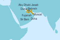 Visitando Dubai, Dubai, Jasab (Omán), Fujairah (Emiratos Árabes), Muscat (Omán), Bahrein (Emiratos Árabes Unidos), Doha (Catar), Sir Bani Yas Is (Emiratos Árabes Unidos), Abu Dhabi (Emiratos Árabes Unidos), Abu Dhabi (Emiratos Árabes Unidos)
