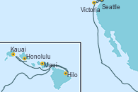 Visitando Seattle (Washington/EEUU), Honolulu (Hawai), Kauai (Hawai), Maui (Hawai), Hilo (Hawai), Victoria (Canadá), Seattle (Washington/EEUU)
