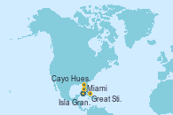 Visitando Miami (Florida/EEUU), Cayo Hueso (Key West/Florida), Great Stirrup Cay (Bahamas), Isla Gran Bahama (Florida/EEUU), Miami (Florida/EEUU)