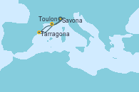 Visitando Savona (Italia), Tarragona (España), Toulon (Francia), Savona (Italia)