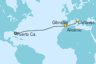Visitando Puerto Cañaveral (Florida), Gibraltar (Inglaterra), Alicante (España), Civitavecchia (Roma)