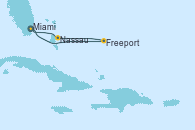 Visitando Miami (Florida/EEUU), Freeport (Bahamas), Nassau (Bahamas), Miami (Florida/EEUU)