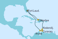 Visitando Fort Lauderdale (Florida/EEUU), Labadee (Haiti), Curacao (Antillas), Kralendijk (Antillas), Aruba (Antillas), Fort Lauderdale (Florida/EEUU)