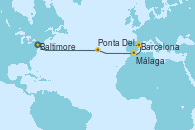 Visitando Baltimore (Maryland), Ponta Delgada (Azores), Málaga, Alicante (España), Barcelona