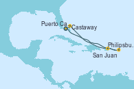 Visitando Puerto Cañaveral (Florida), Philipsburg (St. Maarten), San Juan (Puerto Rico), Castaway (Bahamas), Puerto Cañaveral (Florida)