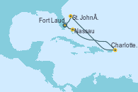 Visitando Fort Lauderdale (Florida/EEUU), Nassau (Bahamas), Charlotte Amalie (St. Thomas), St. John´s (Antigua y Barbuda), Fort Lauderdale (Florida/EEUU)