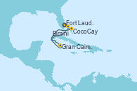 Visitando Fort Lauderdale (Florida/EEUU), CocoCay (Bahamas), Gran Caimán (Islas Caimán), Bimini (Bahamas), Fort Lauderdale (Florida/EEUU)