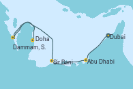 Visitando Dubai, Dubai, Abu Dhabi (Emiratos Árabes Unidos), Abu Dhabi (Emiratos Árabes Unidos), Sir Bani Yas Is (Emiratos Árabes Unidos), MANAMA, BAHRAIN, Dammam, Saudi Arabia, Doha (Catar)