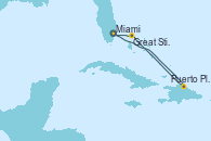 Visitando Miami (Florida/EEUU), Puerto Plata, Republica Dominicana, Great Stirrup Cay (Bahamas), Miami (Florida/EEUU)