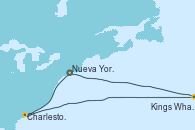 Visitando Nueva York (Estados Unidos), Charleston (Carolina del Sur), Kings Wharf (Bermudas), Kings Wharf (Bermudas), Nueva York (Estados Unidos)