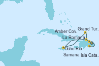 Visitando La Romana (República Dominicana), Ocho Ríos (Jamaica), Grand Turks(Turks & Caicos), Amber Cove (República Dominicana), Samana (República Dominicana), Isla Catalina (República Dominicana), La Romana (República Dominicana)