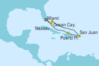 Visitando Miami (Florida/EEUU), Ocean Cay MSC Marine Reserve (Bahamas), Nassau (Bahamas), San Juan (Puerto Rico), Puerto Plata, Republica Dominicana, Miami (Florida/EEUU)
