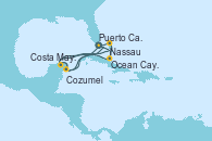 Visitando Puerto Cañaveral (Florida), Nassau (Bahamas), Ocean Cay MSC Marine Reserve (Bahamas), Costa Maya (México), Cozumel (México), Puerto Cañaveral (Florida), Ocean Cay MSC Marine Reserve (Bahamas), Ocean Cay MSC Marine Reserve (Bahamas), Costa Maya (México), Cozumel (México), Puerto Cañaveral (Florida)