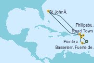 Visitando Fuerte de France (Martinica), Pointe a Pitre (Guadalupe), Road Town (Isla Tórtola/Islas Vírgenes), Philipsburg (St. Maarten), St. John´s (Antigua y Barbuda), Basseterre (Antillas), Fuerte de France (Martinica)