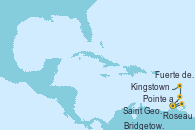 Visitando Pointe a Pitre (Guadalupe), Roseau (Dominica), Bridgetown (Barbados), Kingstown (Granadinas), Saint George (Grenada), Fuerte de France (Martinica), Pointe a Pitre (Guadalupe)