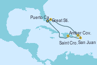 Visitando Puerto Cañaveral (Florida), Great Stirrup Cay (Bahamas), San Juan (Puerto Rico), Saint Croix (Islas Vírgenes), Amber Cove (República Dominicana), Puerto Cañaveral (Florida)