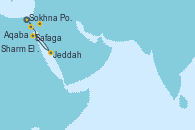Visitando Sokhna Port (Egipto), Safaga (Egipto), Jeddah (Arabia Saudí), Aqaba (Jordania), Sharm El Sheik (Egipto), Sokhna Port (Egipto)