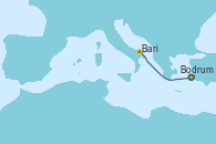 Visitando Bodrum (Turquia), Bari (Italia)