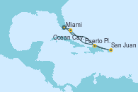 Visitando Miami (Florida/EEUU), Puerto Plata, Republica Dominicana, San Juan (Puerto Rico), Ocean Cay MSC Marine Reserve (Bahamas), Miami (Florida/EEUU)
