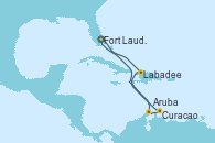 Visitando Fort Lauderdale (Florida/EEUU), Labadee (Haiti), Aruba (Antillas), Curacao (Antillas), Fort Lauderdale (Florida/EEUU)