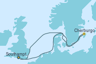 Visitando Southampton (Inglaterra), Cherburgo (Francia), Southampton (Inglaterra)