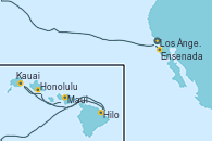 Visitando Los Ángeles (California), Maui (Hawai), Honolulu (Hawai), Kauai (Hawai), Hilo (Hawai), Ensenada (México), Los Ángeles (California)