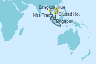 Visitando Singapur, Bangkok (Tailandia), Bangkok (Tailandia), Ciudad Ho Chi Minh (Vietnam), Nha Trang (Vietnam), Hue (Vietnam), Singapur
