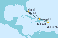 Visitando Miami (Florida/EEUU), Puerto Plata, Republica Dominicana, San Juan (Puerto Rico), Saint Croix (Islas Vírgenes), Bimini (Bahamas), Miami (Florida/EEUU)