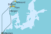 Visitando Rotterdam (Holanda), Eidfjord (Hardangerfjord/Noruega), Aalesund (Noruega), Flam (Noruega), Bergen (Noruega), Rotterdam (Holanda)