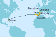 Visitando Miami (Florida/EEUU), Cádiz (España), Málaga, Alicante (España), Valencia, Barcelona