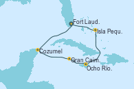 Visitando Fort Lauderdale (Florida/EEUU), Cozumel (México), Gran Caimán (Islas Caimán), Ocho Ríos (Jamaica), Isla Pequeña (San Salvador/Bahamas), Fort Lauderdale (Florida/EEUU)