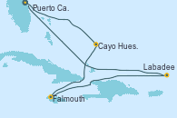 Visitando Puerto Cañaveral (Florida), Cayo Hueso (Key West/Florida), Falmouth (Jamaica), Labadee (Haiti), Puerto Cañaveral (Florida)