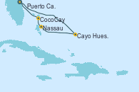 Visitando Puerto Cañaveral (Florida), Cayo Hueso (Key West/Florida), Nassau (Bahamas), CocoCay (Bahamas), Puerto Cañaveral (Florida)