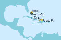Visitando Puerto Cañaveral (Florida), Labadee (Haiti), Puerto Plata, Republica Dominicana, Bimini (Bahamas), Puerto Cañaveral (Florida)