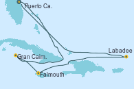Visitando Puerto Cañaveral (Florida), Gran Caimán (Islas Caimán), Falmouth (Jamaica), Labadee (Haiti), Puerto Cañaveral (Florida)