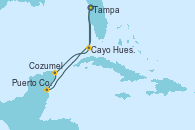 Visitando Tampa (Florida), Cayo Hueso (Key West/Florida), Cozumel (México), Puerto Costa Maya (México), Tampa (Florida)