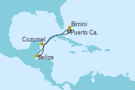 Visitando Puerto Cañaveral (Florida), Bimini (Bahamas), Belize (Caribe), Cozumel (México), Puerto Cañaveral (Florida)