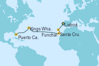 Visitando Lisboa (Portugal), Funchal (Madeira), Santa Cruz de Tenerife (España), Kings Wharf (Bermudas), Puerto Cañaveral (Florida)