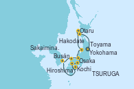 Visitando Yokohama (Japón), Osaka (Japón), Kochi (Japón), Hiroshima (Japón), Busán (Corea del Sur), Sakaiminato (Japón), TSURUGA, Toyama (Japón), Otaru (Japón), Hakodate (Japón), Yokohama (Japón)
