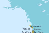 Visitando San Diego (California/EEUU), Avalon (California/EEUU), San Francisco (California/EEUU), San Francisco (California/EEUU), Victoria (Canadá), Vancouver (Canadá)
