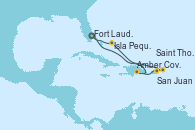 Visitando Fort Lauderdale (Florida/EEUU), Amber Cove (República Dominicana), San Juan (Puerto Rico), Saint Thomas (Islas Vírgenes), Isla Pequeña (San Salvador/Bahamas), Fort Lauderdale (Florida/EEUU)