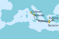 Visitando Esmirna (Turquía), Santorini (Grecia), Nápoles (Italia), Civitavecchia (Roma), Mykonos (Grecia), Esmirna (Turquía)