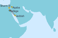 Visitando Safaga (Egipto), Jeddah (Arabia Saudí), Aqaba (Jordania), Sharm El Sheik (Egipto)