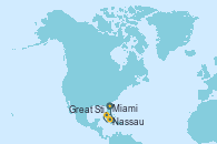 Visitando Miami (Florida/EEUU), Nassau (Bahamas), Great Stirrup Cay (Bahamas), Miami (Florida/EEUU)